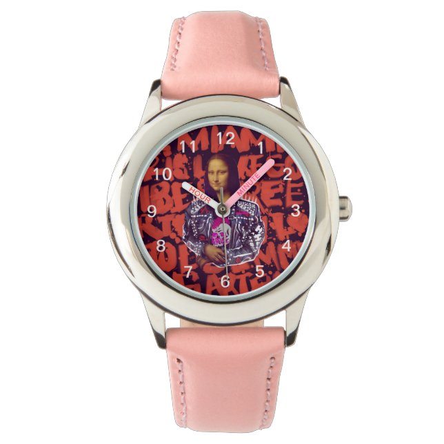Mona Lisa Punk Art Armbanduhr (Vorderseite)