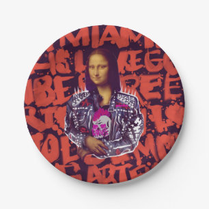 Mona Lisa Punk Art Pappteller