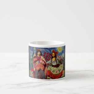 Mona Lisa Romantic Funny Colorful Arte work Espressotasse