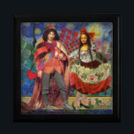 Mona Lisa Romantic Funny Colorful Arte work Schmuckschachtel<br><div class="desc">Diese wunderbare Einladung bringt Elemente aus der Mona Lisa und Van Gogh's Starry night, um ein außergewöhnlich einzigartiges und skurriles Hochzeitthema für eine Einladung, danke, Tischnummer, und mehr zu machen! Die Mona Lisa - Dieses Bild zeigt die Mona Lisa mit ihrem Mann, tanzend in skurriler Boho-Manier vor Van Gogh's Starry...</div>