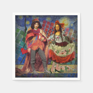 Mona Lisa Romantic Funny Colorful Arte work Serviette