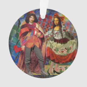 Mona Lisa Romantische Lustige Bunte Kunstwerke Ornament
