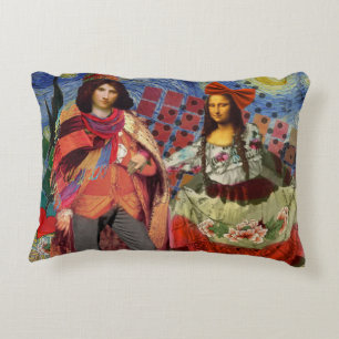 Mona Lisa Romantische Lustige Farbige Kunst Zierkissen