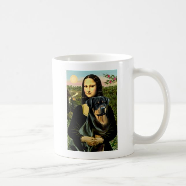 Mona Lisa - Rottweiler (#3) Kaffeetasse (Rechts)
