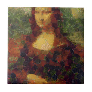 Mona Lisa Salat Fine Art Vegan Parodie Fliese