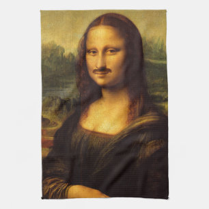 Mona Lisa Schnurrbart Handtuch