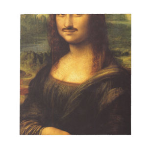 mona lisa schnurrbart notizblock