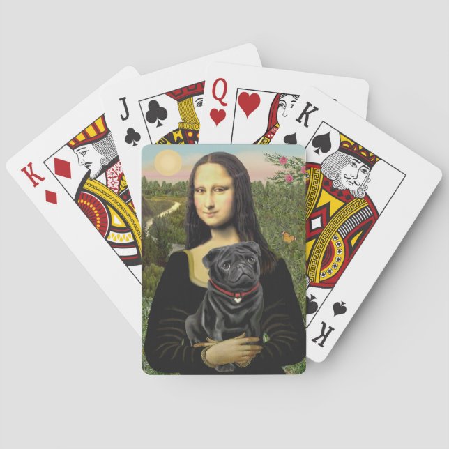 Mona Lisa - Schwarzer Mops Spielkarten (Rückseite)
