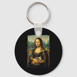 Mona Lisa Schwein Ferkel Porträt Kunst Malerei Tan Schlüsselanhänger