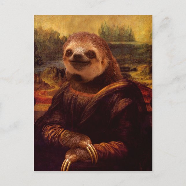 Mona Lisa Sloth Postkarte (Vorderseite)