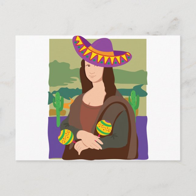Mona Lisa Sombrero Postkarte (Vorderseite)