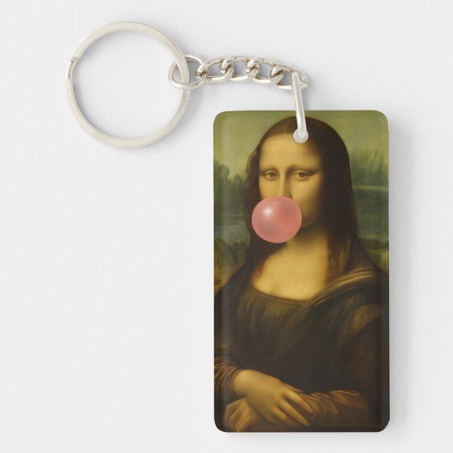 Mona Lisa soufflant de bulle rose (Devant)
