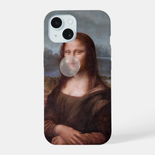 Mona Lisa soufflant du chewing-gum gris