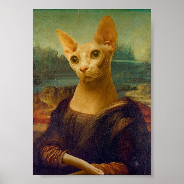 Mona Lisa Sphynx Cat Poster (Vorne)
