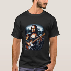 Mona Lisa spielt Gitarre Lustiger Musikliebhaber M T-Shirt