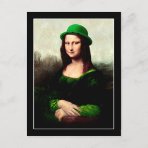 Mona Lisa St. Patrick's Day Clover Postkarte