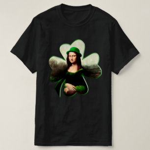 Mona Lisa St. Patrick's Day Kleeblatt T-Shirt
