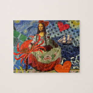 Mona Lisa Sternennacht Collage: Whimsical Surreal