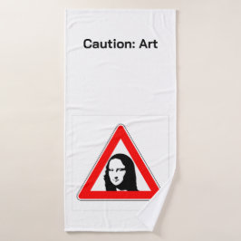 Mona Lisa Straßenschild Parodie Pop Art Badehandtuch