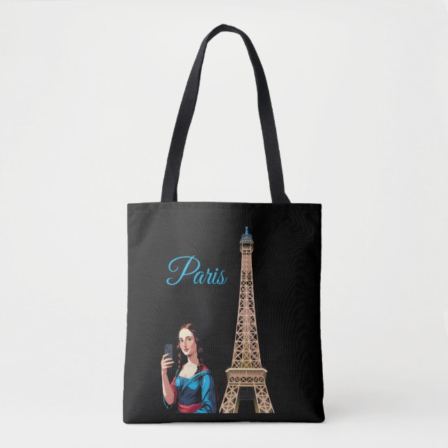 MONA LISA TAKING SELFIE SURREAL PARIS  TASCHE (Vorderseite)