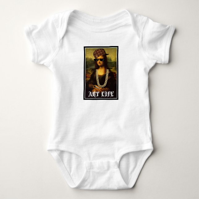 Mona Lisa Thug Art Life Baby Strampler (Vorderseite)
