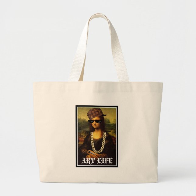 Mona Lisa Thug Art Life Jumbo Stoffbeutel (Vorne)
