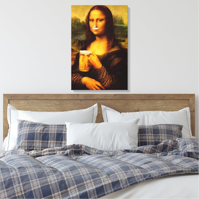 Mona Lisa trinkt Bier Liebhaber Leinwanddruck (Insitu (Schlafzimmer))