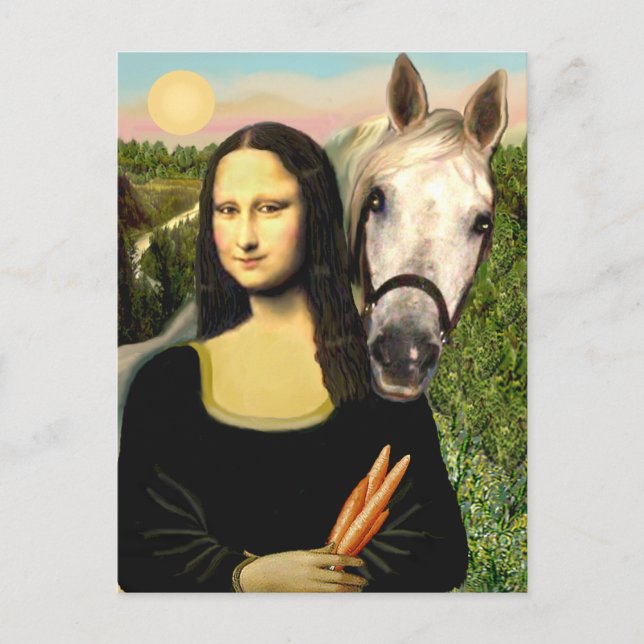 Mona Lisa und ihr Arabisches Pferd Postkarte (Vorderseite)