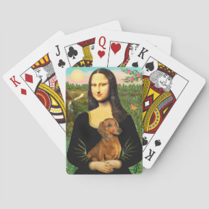 Mona Lisa und ihr roter Dachshund Spielkarten