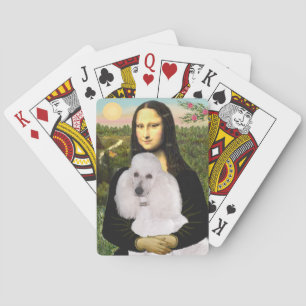 Mona Lisa und ihr Standard White Poodle Spielkarten