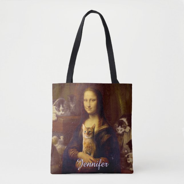 Mona Lisa und ihre Katze Tasche (Vorderseite)