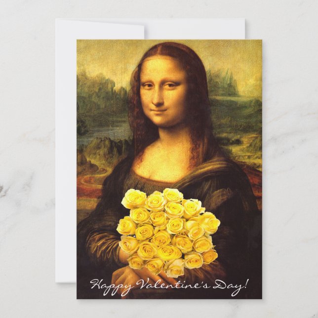 Mona Lisa Valentinstag Feiertagskarte (Vorderseite)