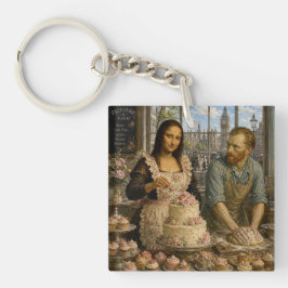 Mona Lisa & Van Gogh Backen Schlüsselanhänger
