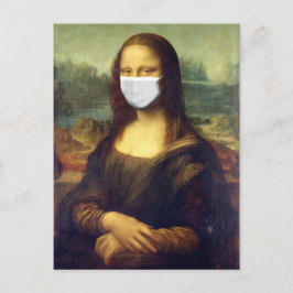Mona Lisa Via Corona Virus Postkarte