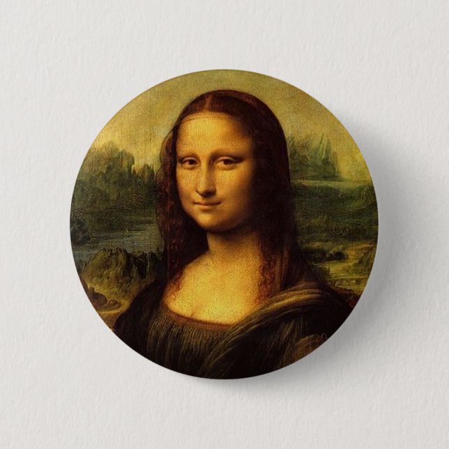 Mona Lisa von Leonardo DE Vinici Button (Vorderseite)