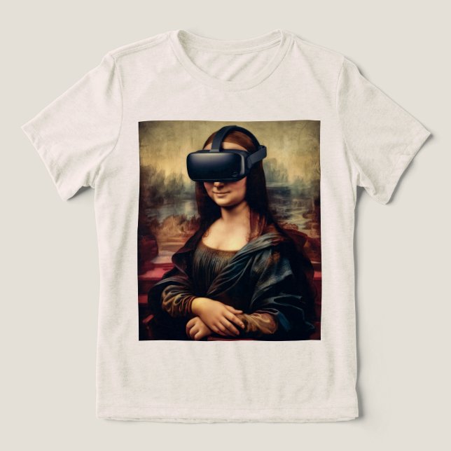 Mona Lisa VR Headset Tri-Blend Shirt (Design Vorderseite)