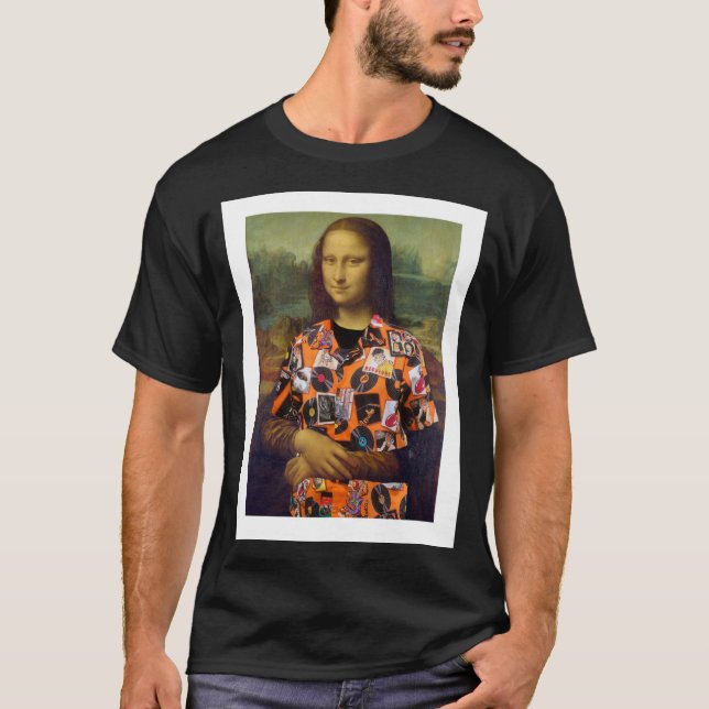 Mona Lisa w/40. Wiedersehen Men's Black T - Shirt (Vorderseite)
