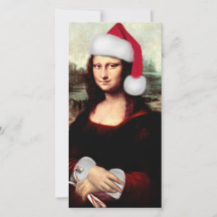 Mona Lisa Weihnachtsmannmütze Weihnachten