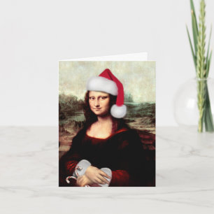 Mona Lisa Weihnachtsmannmütze Weihnachten