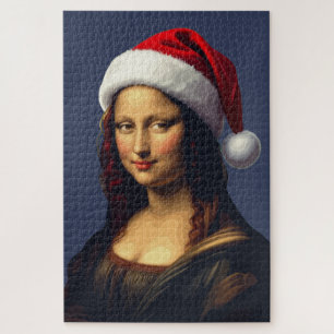Mona Lisa Weihnachtsmannmütze Weihnachten Feiertag
