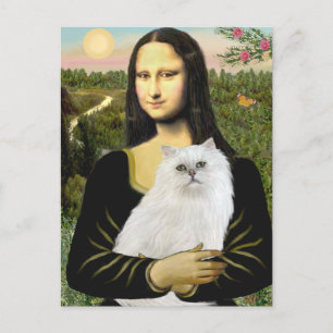 Mona Lisa - Weiße Perserkatze 13 Postkarte