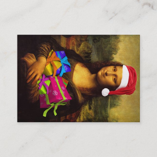 Mona Lisa wünscht frohe Weihnachten Visitenkarte (Vorderseite)