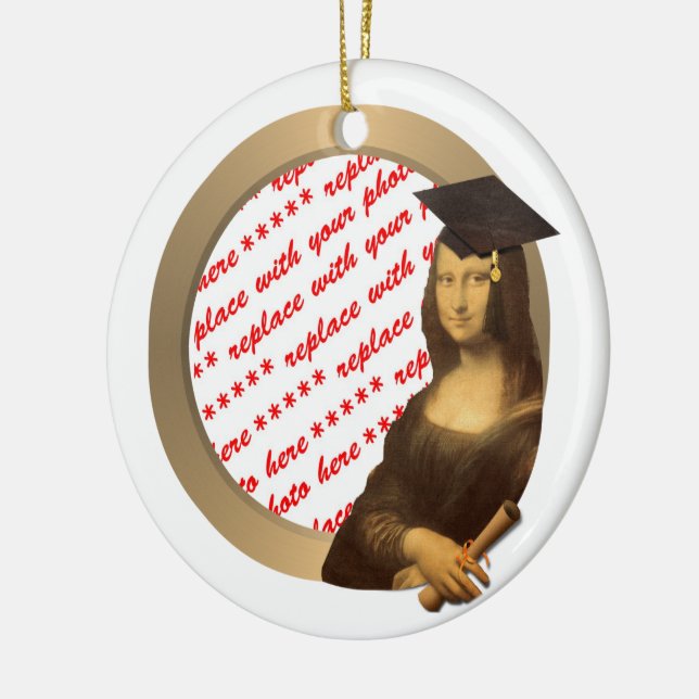 Mona Lisas Abschluss Day Foto Keramik Ornament (Links)