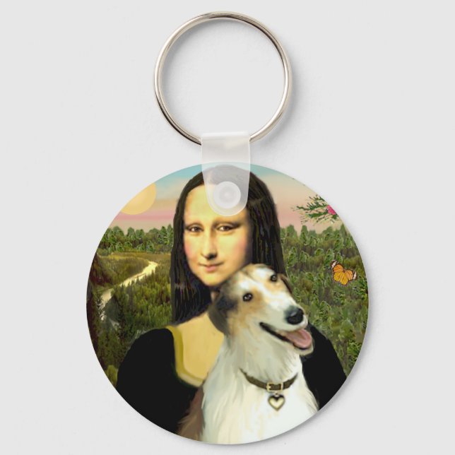 Mona Lisas Borzoi Schlüsselanhänger (Vorderseite)