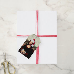 Mona Lisas Weihnachtszeit-Weihnachtsmannmütze Geschenkanhänger