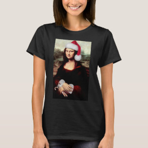 Mona Lisas Weihnachtszeit-Weihnachtsmannmütze T-Shirt