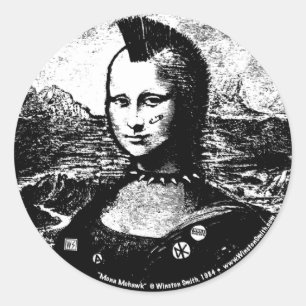 Mona-Mohikaner-Aufkleber Runder Aufkleber