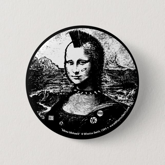 Mona-Mohikaner-Knopf Button (Vorderseite)