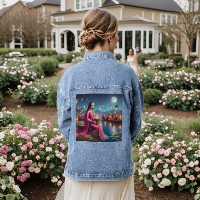 Mona Roy Krathong Festival Thailand Jeansjacke (Hochzeit Rückseite)