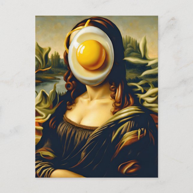 Mona Sunnyside Up Egg Funny Postkarte (Vorderseite)